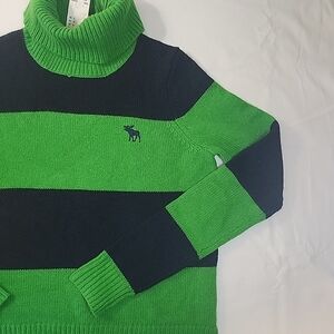 Women’s Abercrombie and Fitch Turtleneck Crop Sweater NWT Size S green blue